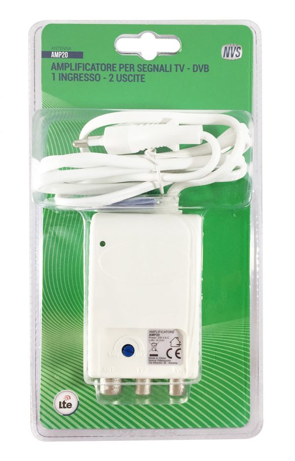 Amplificatore da interno per antenna TV 2 uscite