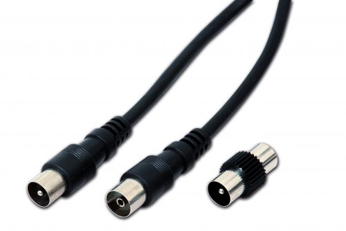 Cavo antenna spina presa con adattatore spina spina 3 mt nero