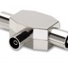 Adattatore sdoppiatore switch 2 spine 1 presa antenna