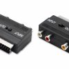 Adattatore scart rca stereo con commutatore
