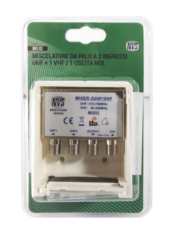 Miscelatore da palo a 2 ingressi UHF VHF