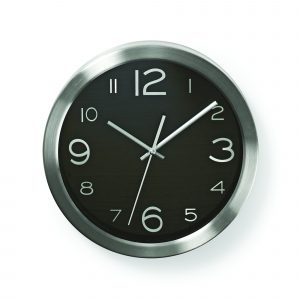 Orologio da parete nero acciaio diametro 30 cm