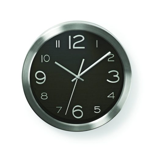 Orologio da parete nero acciaio diametro 30 cm