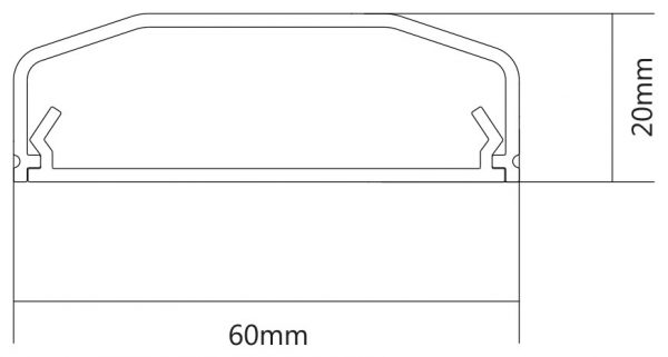 Canalina per cavi in plastica colore bianco 75 cm