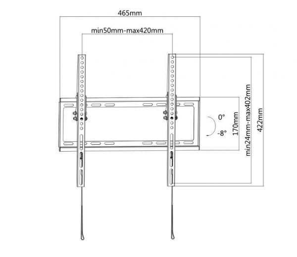 Supporto staffa a parete fisso per TV LCD LED 42 50 55 pollici