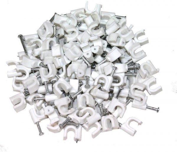 Graffette con chiodini ferma cavo antenna coassiale 5 mm 50PZ