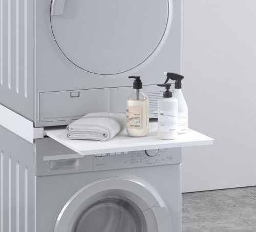 Piano supporto per lavatrice asciugatrice alluminio con cassetto