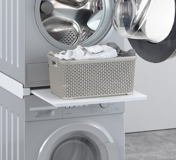 Piano supporto per lavatrice asciugatrice alluminio con cassetto Piano supporto per lavatrice asciugatrice alluminio con cassetto