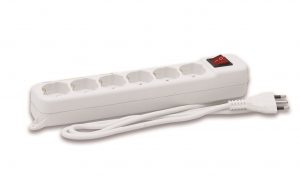 Ciabatta multipresa elettrica 6 posti con interruttore bianca 3023