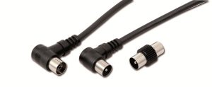 Cavo di antenna 1 spina + 1 presa a 90 gradi iec 9,5 mm - l. 2mt