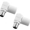 Coppia spine maschio angolate 90 gradi antenna IEC 95 mm bianche