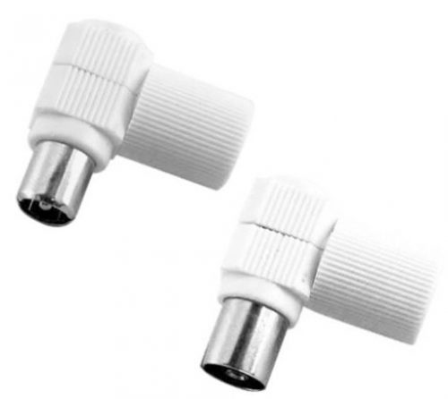 Spina e presa antenna angolate 90 gradi coassiale IEC 95 mm