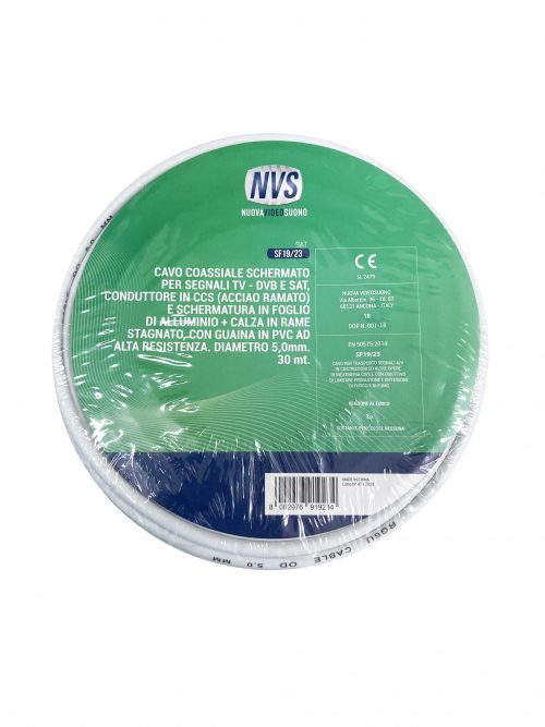 SF19/23 Cavo parabola antenna coassiale schermato diametro 5 mm 30 mt