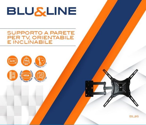 BL26 Supporto Staffa a parete a doppio braccio per TV Blu&Line BL26 fino a 65 pollici