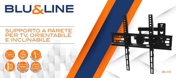 BL114 Supporto Staffa a parete a doppio braccio per TV Blu&Line BL114 fino a 65 pollici