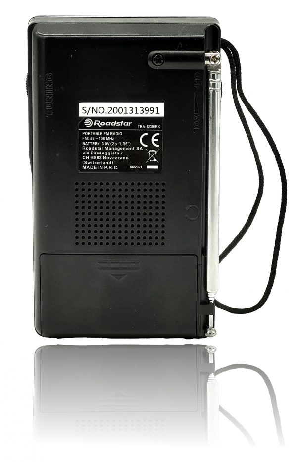 TRA-1230BK Radio portatile FM Nera Roadstar TRA-1230BK