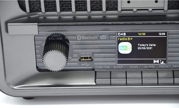 HRA270D+BT Radio da tavolo FM/DAB+ con BT, sveglia e USB player Roadstar HRA-270D+BT