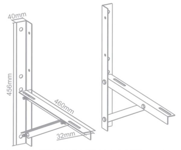 COND01 Coppia staffe supporti per unità esterne condizionatori