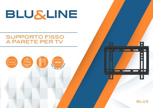 BL03 Supporto fisso a parete per tv lcd con vesa fino a 200 max 42 pollici 15 kg