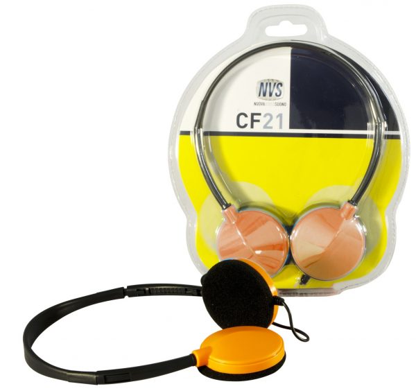 CF21O Cuffia stereo ad archetto con padiglioni ruotanti arancione