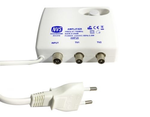 SFAMP20 Amplificatore da interno per antenna TV 2 uscite