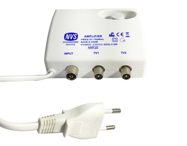 SFAMP20 Amplificatore da interno per antenna TV 2 uscite