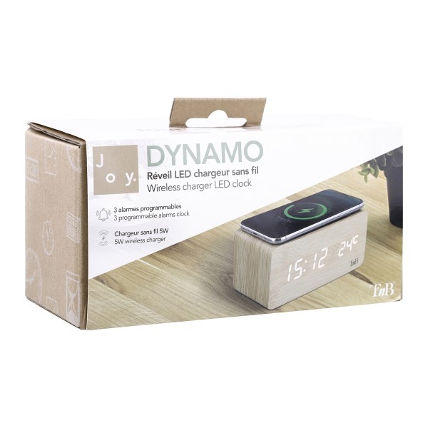 CLOCKCH5W Sveglia 3 allarmi temperatura ricarica Wireless