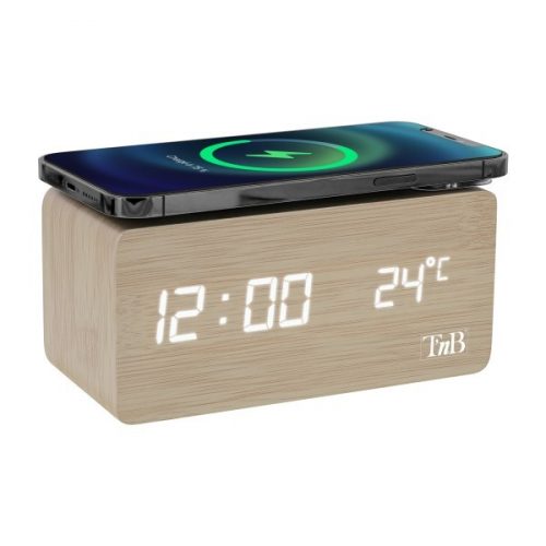 CLOCKCH5W Sveglia 3 allarmi temperatura ricarica Wireless