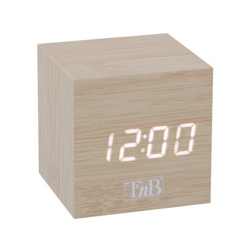 CLOCKSQWD Sveglia 3 allarmi cubo legno