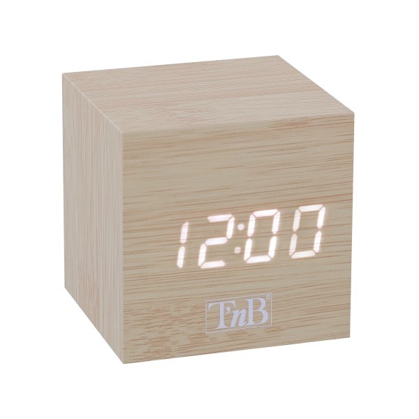 CLOCKSQWD Sveglia 3 allarmi cubo legno