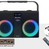 DJ-390BT Speaker stereo portatile BT con ingresso MIC telecomando e illuminazione Roadstar
