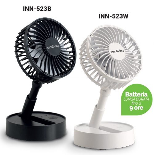 INN-523W Ventilatore portatile ricaricabile USB diametro 10 cm Bianco