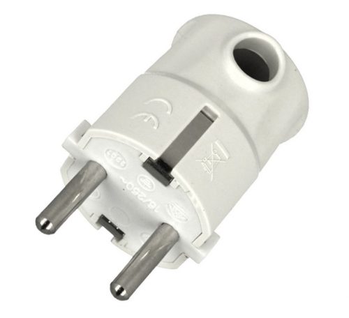 83022 Spina schuko con uscita laterale 90 gradi 16A bianca