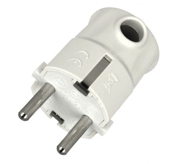 83022 Spina schuko con uscita laterale 90 gradi 16A bianca