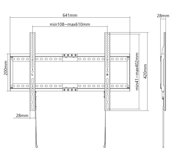 LCD18 Supporto fisso a parete per grandi TV sino a 80”