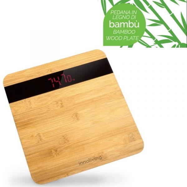 INN-151 BILANCIA DIGITALE PESAPERSONA IN BAMBU' DIGIT ROSSA