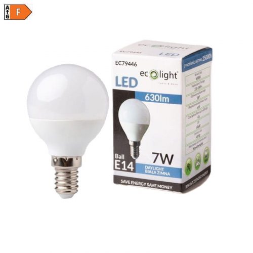 EC79445 Lampada led sfera E14 7W Luce calda 3000 Lumen 630 Dim 45x80