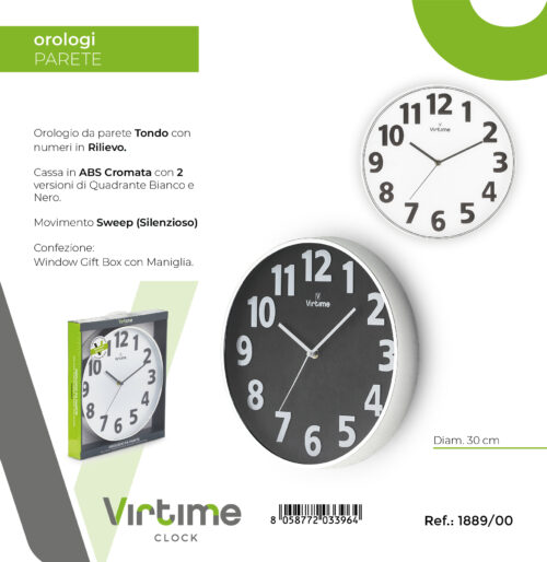 1889-00_virtime_clock 1889/00 OROLOGIO PARETE CM. 30